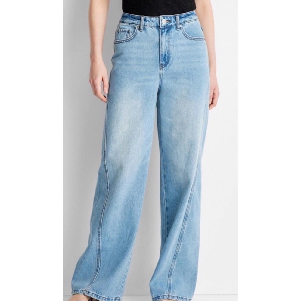 Women's Mid-Rise Wide Leg Slouchy Jeans – Future Collective- size 8 31" inseam